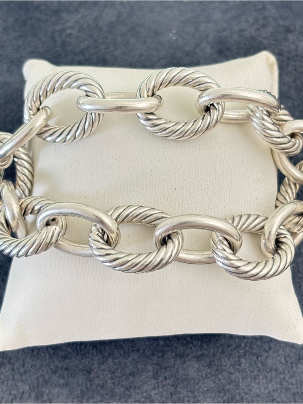 David Yurman Sterling silver XL Oval Link Chain Bracelet 7-7.5"